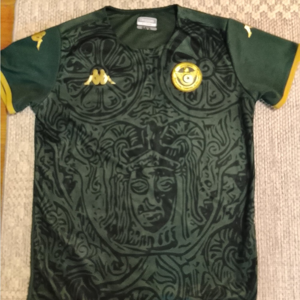 Kappa Forest Green Soccer Jersey with Gold Logos